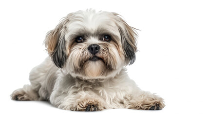 A Shih Tzu's Adorable Pose on a Clear Background