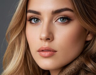 Fototapeta premium Radiant Confidence: Beautiful Lips Enhanced with Natural-Looking Filler Perfection