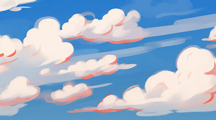 Obraz premium Pattern of clouds in the blue sky. Vector illustration