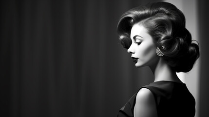 Portrait of a beautiful woman with elegant hairstyle and makeup