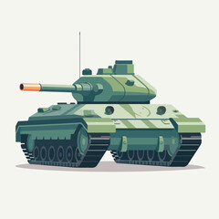 Tank symmetrical cartoon flat vector.