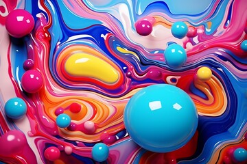 Fototapeta na wymiar abstract background of colored spots of paint in water, abstract background