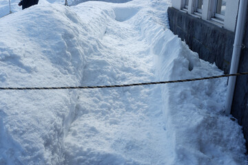 The snow piled up very high.