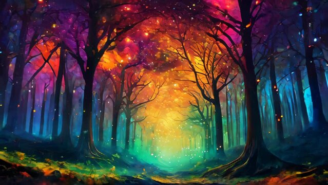 Landscape with a magical forest.