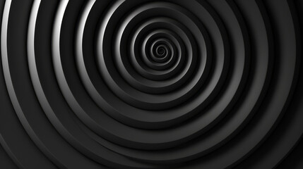 A captivating black spiral design with a hypnotic, infinite loop.