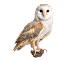 Barn Owl, isolated on a transparent or white background