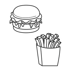 Tasty delicious savory foods theme premium vector arts. cartoon doodle cute icon design