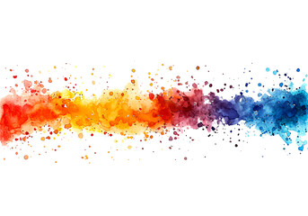 Multicolored paint splashes across isolated on a white background - obrazy, fototapety, plakaty