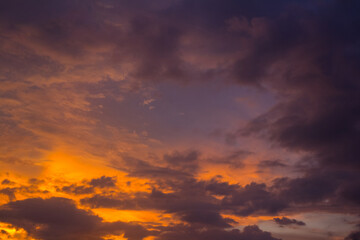Naklejka na ściany i meble beautiful views of the sunset sky and sunrise sky with colorful clouds