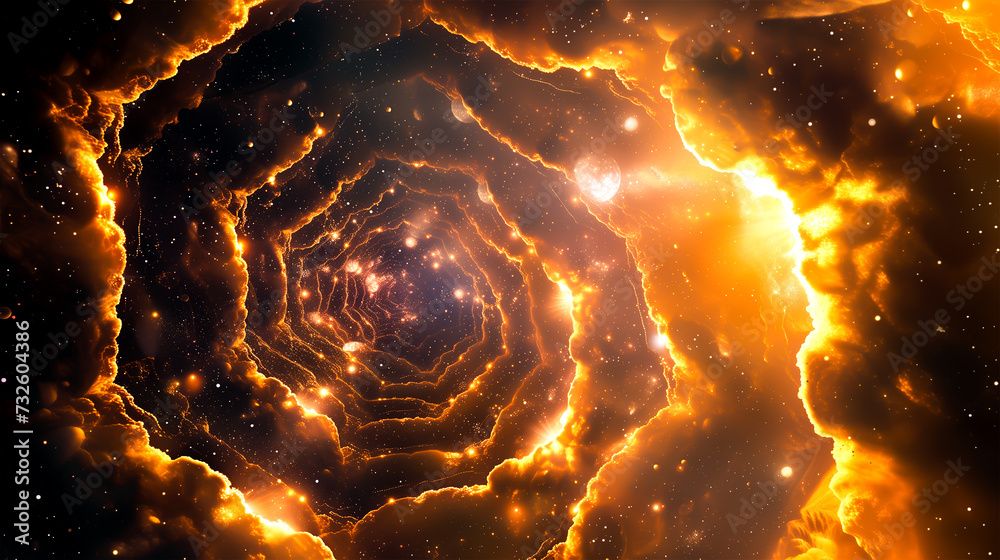 Wall mural abstract background. luminous swirling. elegant glowing circle. sparking particle. space tunnel. glo