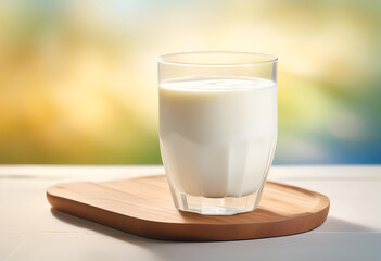 Glass of Milk, Table, Drink, Beverage, Refreshment, Dairy, Healthy, Nutrition, Fresh, White, Cow's Milk, Dairy Product, Calcium, Breakfast, Cold, AI Generated