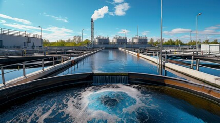 The Critical Role of Wastewater Treatment Plants in Managing Sewage and Industrial Effluents - obrazy, fototapety, plakaty