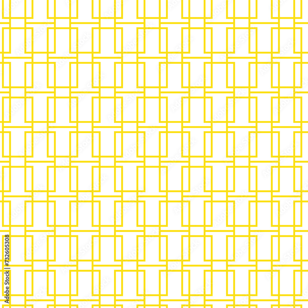 Poster abstract seamless repeatable yellow rectangle line pattern vector.