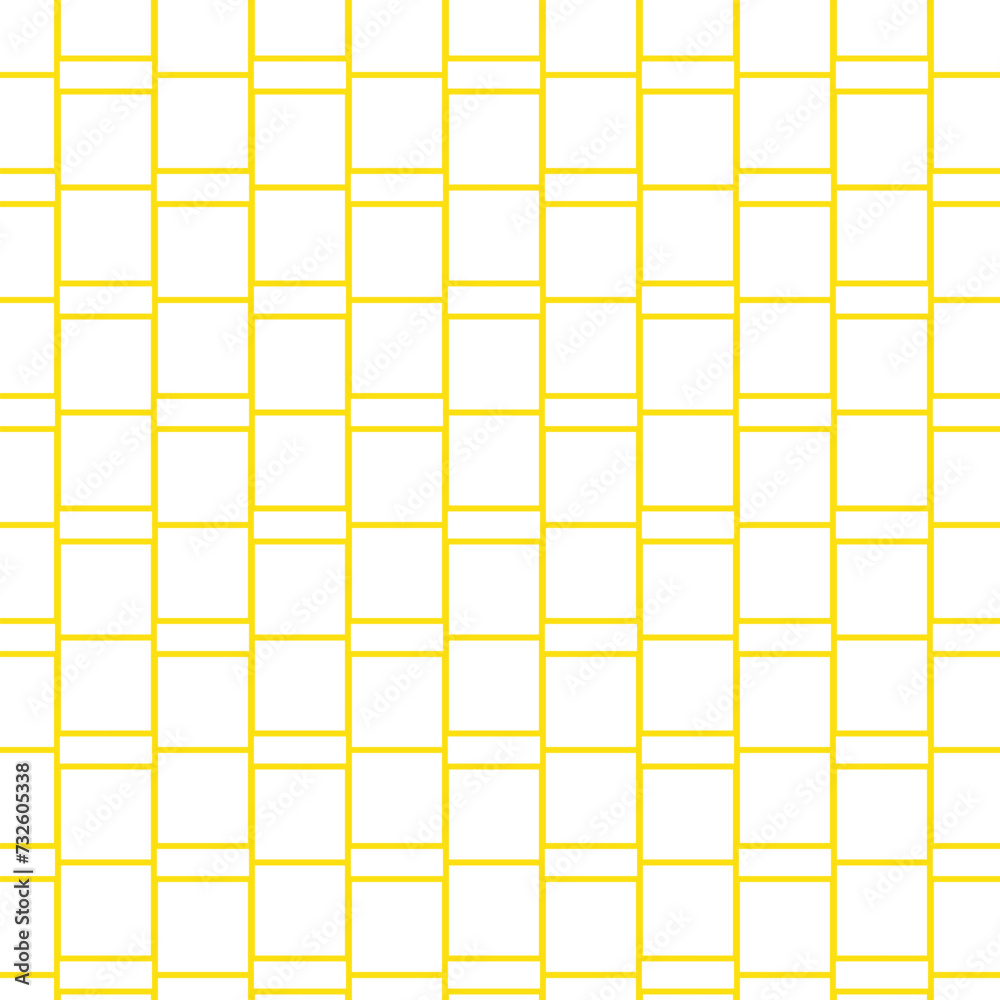 Poster abstract seamless repeatable yellow rectangle line pattern art.