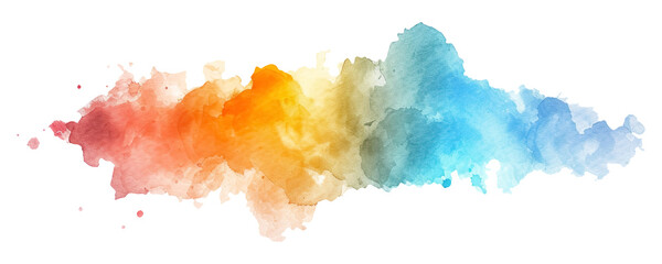 Fototapeta premium Watercolor painting of multicolor splash, isolated on a white background