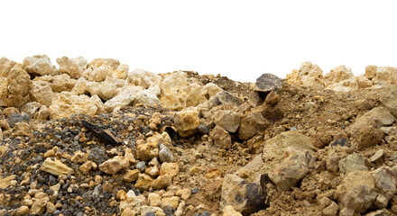 Landscape of rock piles and isolated soil