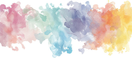 Abstract watercolor painting with a gradient of cool, isolated on a white background