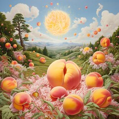 Obraz na płótnie Canvas Peach fuzz fruit color beautiful colour