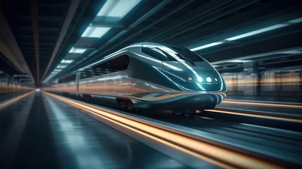 Foto op Canvas A magnetic levitation train, High-speed rail. © tong2530