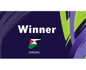 Jordanie Winner Flag Map Asian Nations 2023 Emblem Teams Countries Asian Football Symbol Logo Design Vector Illustration