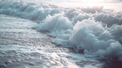 Sea waves with foam, sea landscape, realistic photo