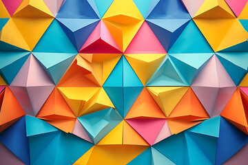 Obraz premium Abstract with colorful triangles on background.