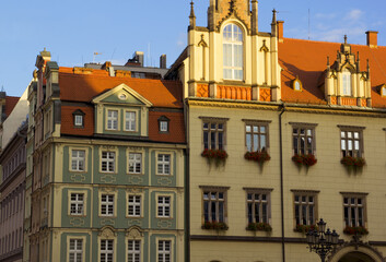 Obraz premium Colorful Old houses in old town, wroclaw, poland 
