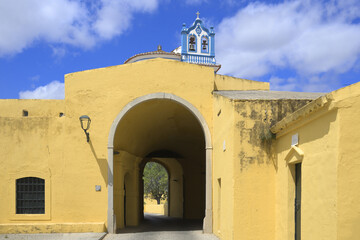 Fototapeta na wymiar Corner or Esquina outer gate, Elvas walls, Alentejo, Portugal