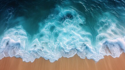 Seascape with waves and sand