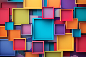 Abstract colorful square wallpaper background. - obrazy, fototapety, plakaty