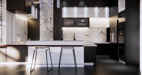 The modern black and white kitchen is not only a functional workspace but also a visual delight, where form and function harmoniously coexist. It is a testament to the beauty of simplicity
