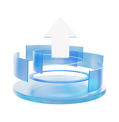 Achieve goal success arrow 3d rendering illustration