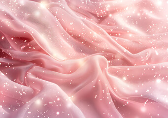 a pink background with lights and snowy sparkles in t