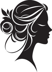 Woman face silhouette vector art