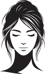 Woman face silhouette vector art