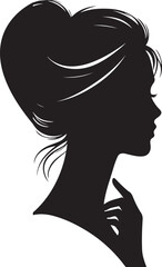 Woman face silhouette vector art