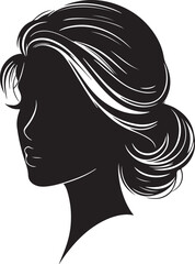 Woman face silhouette vector art