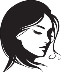 Woman face silhouette vector art