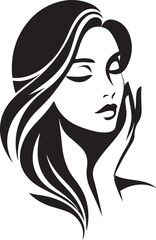 Woman face silhouette vector art