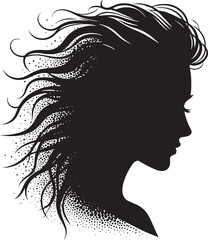 Woman face silhouette vector art