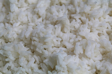 Cooked white rice as background