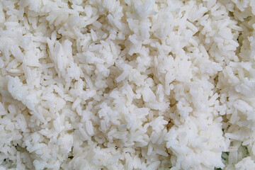 Cooked white rice as background
