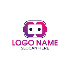 Robot logo design vector