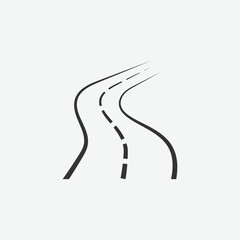 Road icon symbol vector logo element. Map, navigation, direction and travel. Vector element for graphic, website, ui ux, mobile app interface design