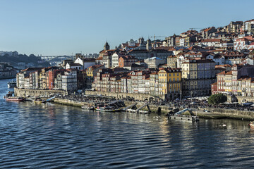 Douro river and Ribeira district, Porto, Portugal