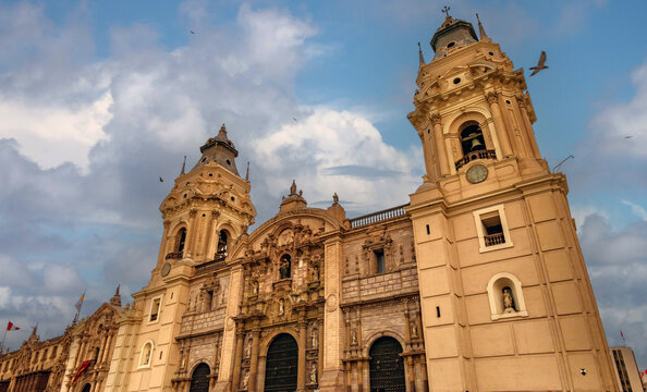 Lima Metropolitan Cathedral  located in the Plaza Mayor (Plaza de Armas) in the historical center of Lima, Peru.