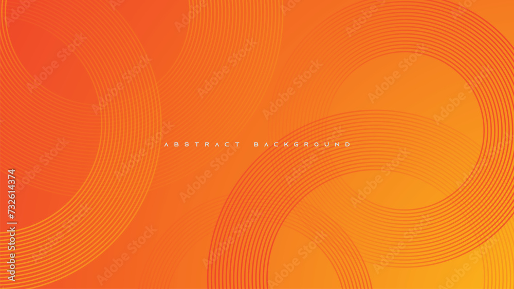 Wall mural orange gradient abstract background circle lines decorative design vector.
