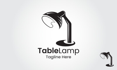 Table Lamp, Desk Lamp, Work Place Lamp Logo Design Template. Stand Light Logo Design.