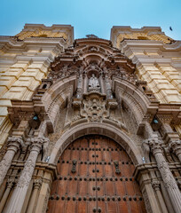 Basilica and Convent of San Francisco of Lima in the Historic Center of Lima, Peru.