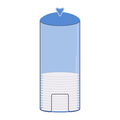 Illustration of a cotton pad dispenser. Flat vector illustration in cartoon style. Beauty and fashion, personal care, beauty salons, online stores.